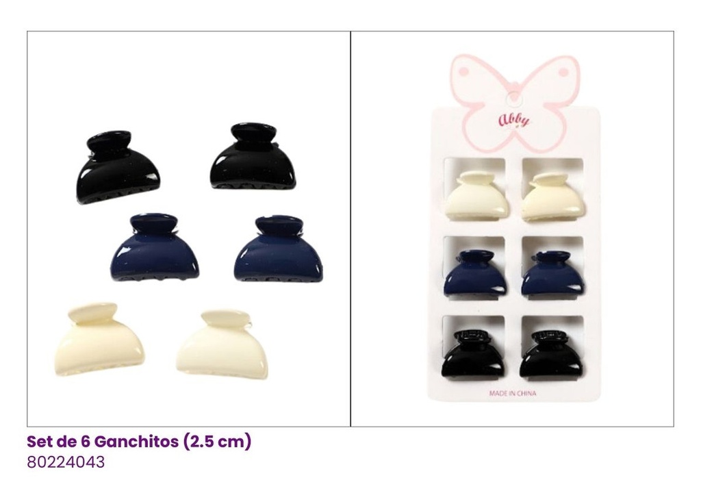 GANCHETAS ACRILICAS SET DE 6 LAZOS
