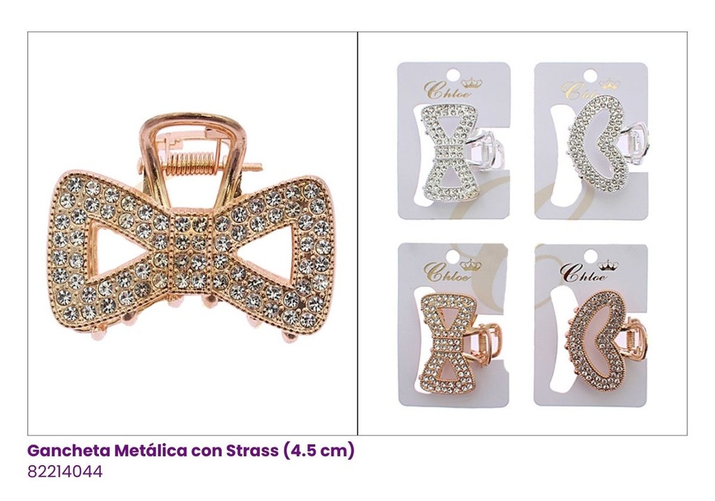 GANCHETAS METALICA STRASS