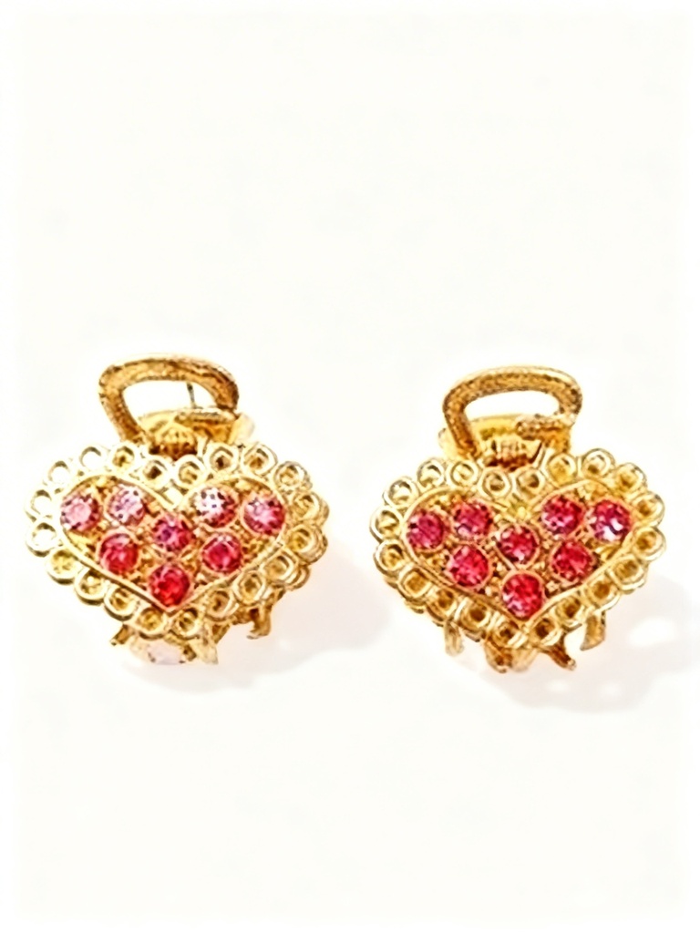 GANCHETAS METALICAS MINI CORAZON SET DE 2 PAR