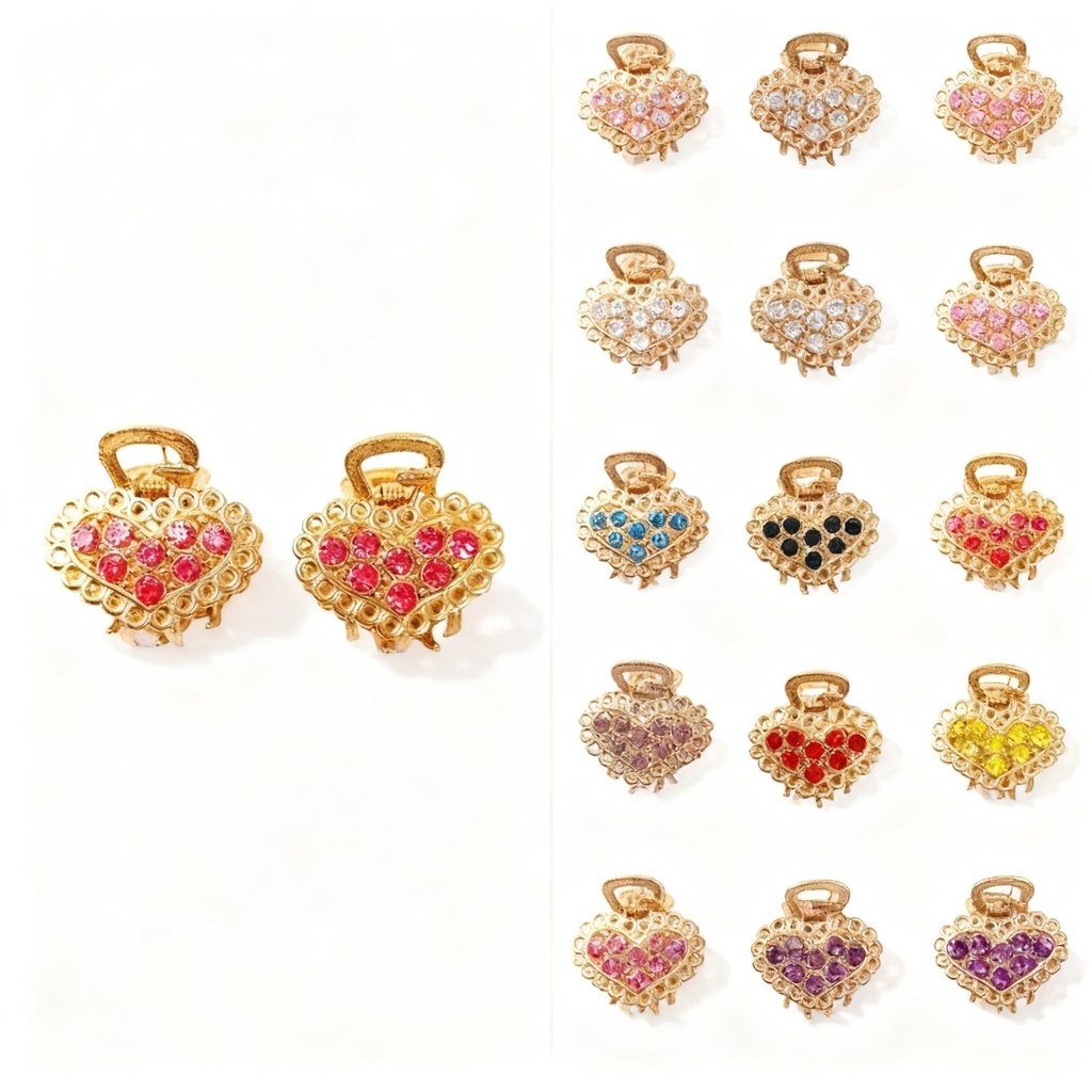 GANCHETAS METALICAS MINI CORAZON SET DE 2 PAR