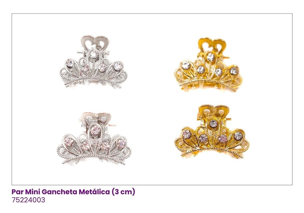 GANCHETAS METALICAS MINI SET DE 2 PAR