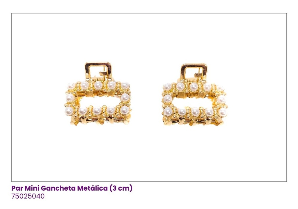 GANCHETAS METALICAS MINI SET DE 2 PAR