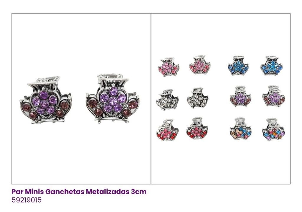 GANCHETAS METALICAS MINI SET DE 2 PAR