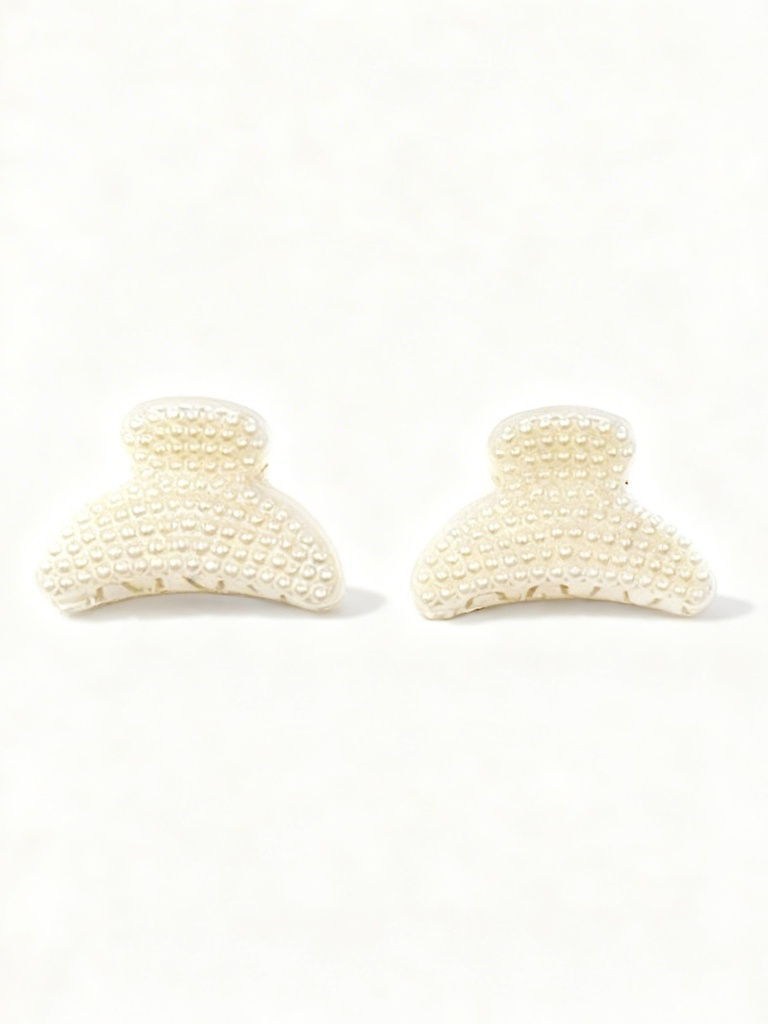 GANCHETAS PERLAS MINI OVALO SET DE 2 PAR