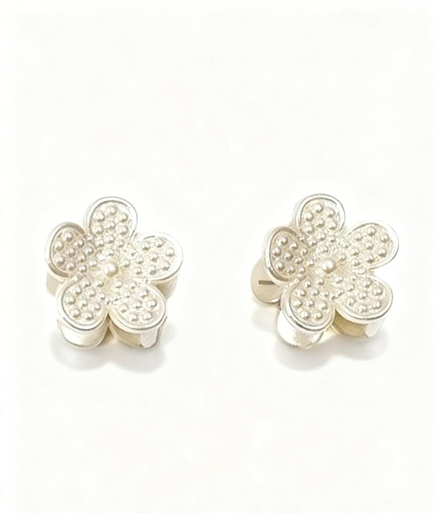 GANCHETAS PERLAS MINI FLOR SET DE 2 PAR