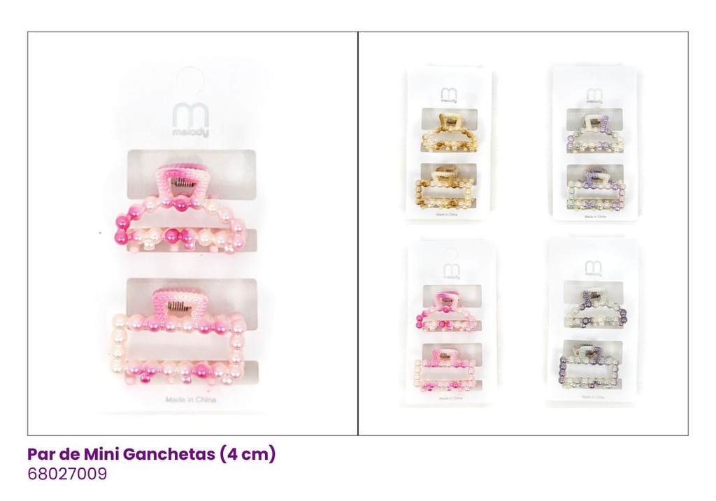 GANCHETAS PERLA SET DE 2 PAR