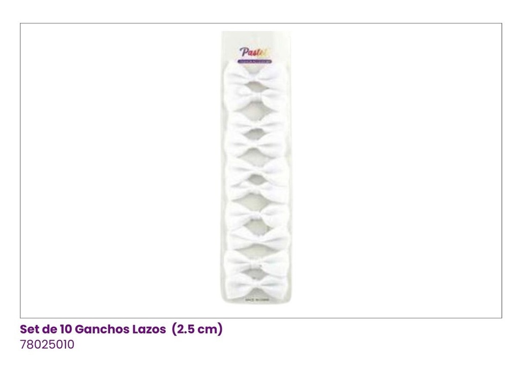 GANCHOS LAZOS SET DE 10 BLANCO