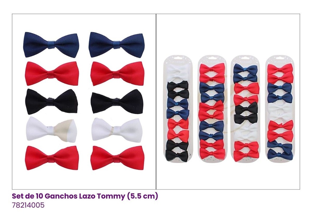 GANCHOS LAZOS SET DE 10 ESCOLAR