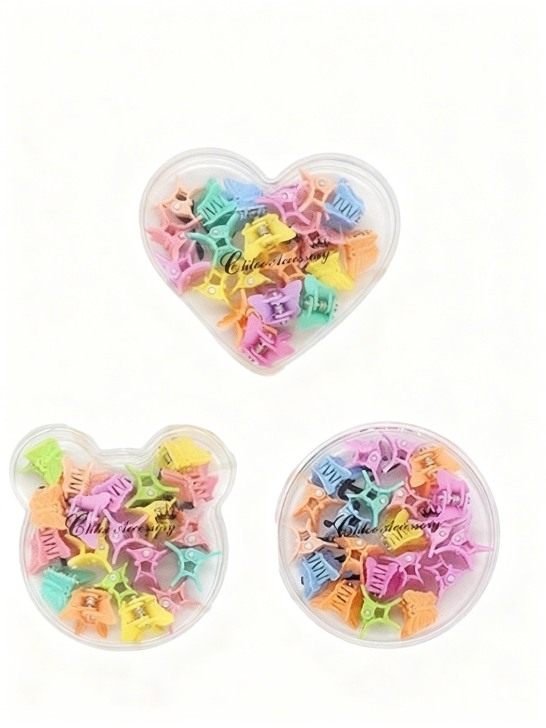 GANCHOS PIOJITOS EN ESTUCHE MARIPOSA PASTEL