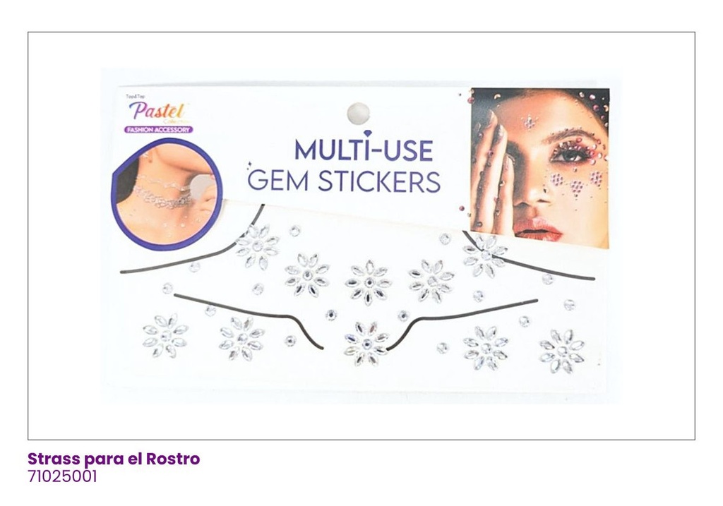 GEMAS FACIALES DECORATIVAS PLATEADAS