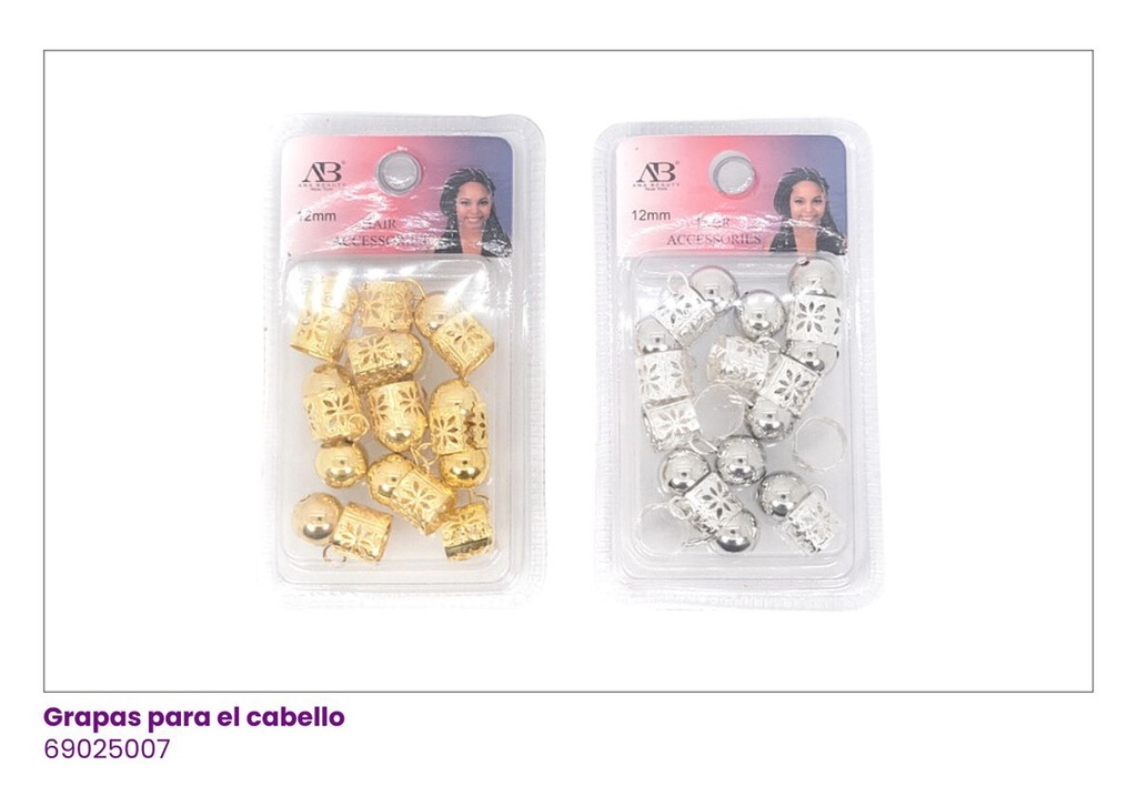 GRAPAS PARA EL CABELLO PERLA DORADO Y PLATEADO
