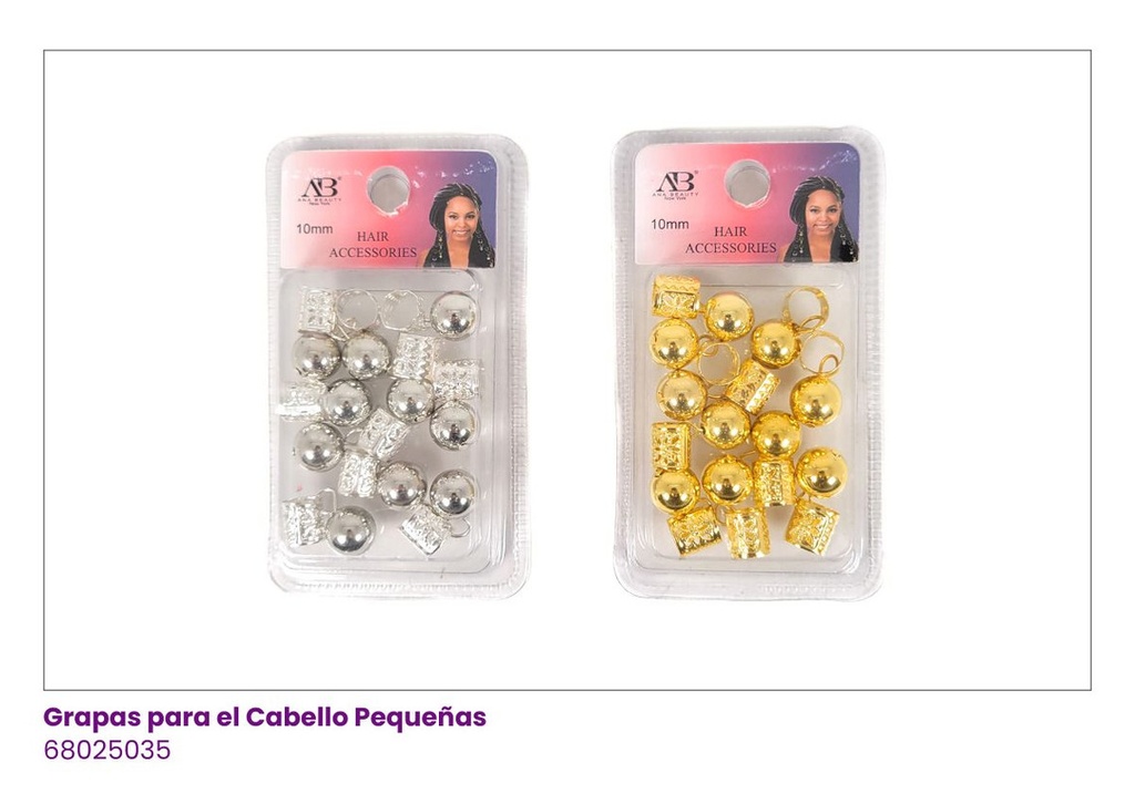 GRAPAS PARA EL CABELLO PERLA DORADO Y PLATEADO
