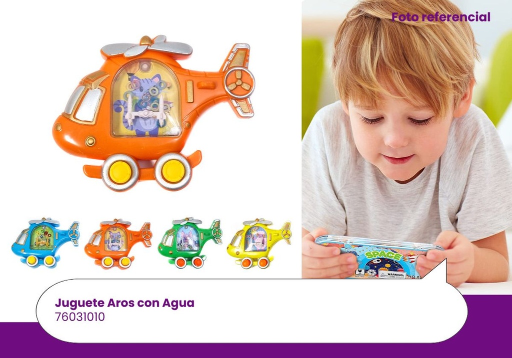 JUGUETES AGUA AROS HELICOPTERO