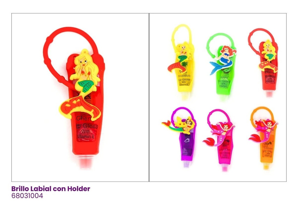 LABIALES BRILLO CON HOLDER SIRENA