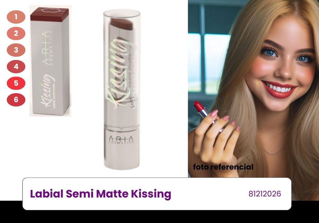 LABIALES SEMI MATTE KISSING ARIA COSMETICS