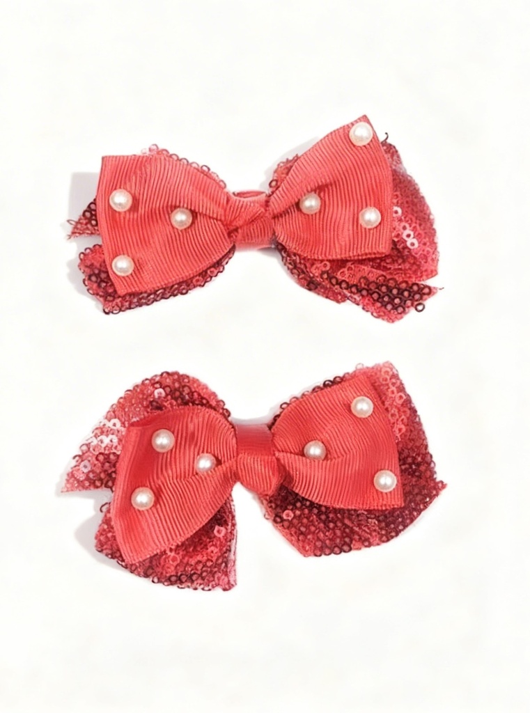 LAZOS PAR LENTEJUELA PERLA