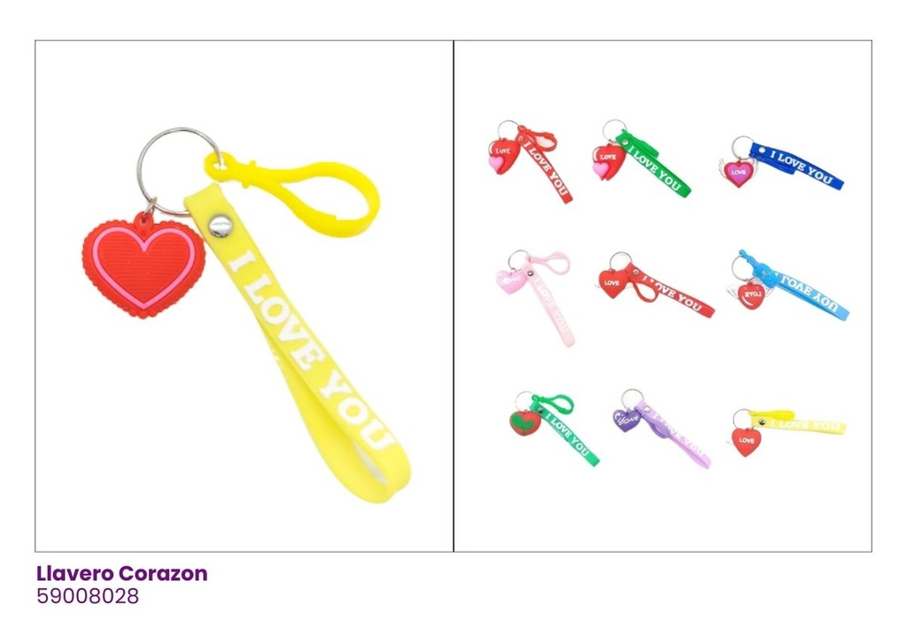 LLAVEROS SILICON CORAZON LOVE