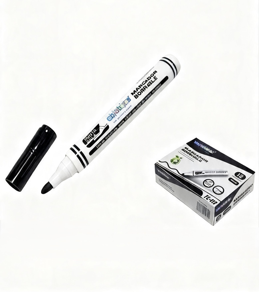 MARCADOR BORRABLE NEGRO-ROJO Y AZUL