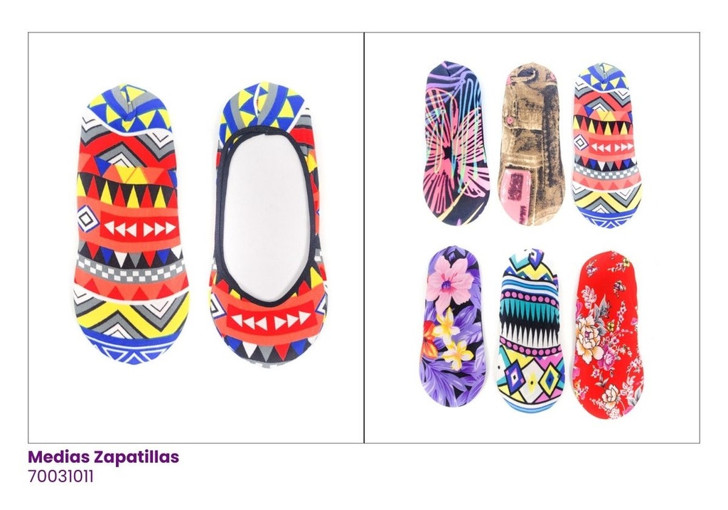MEDIAS ZAPATILLAS ESTAMPADAS