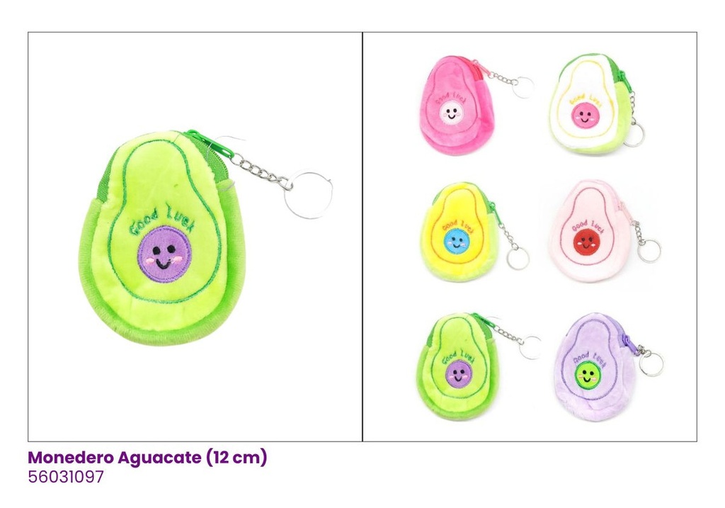 MONEDEROS AGUACATE PELUCHE