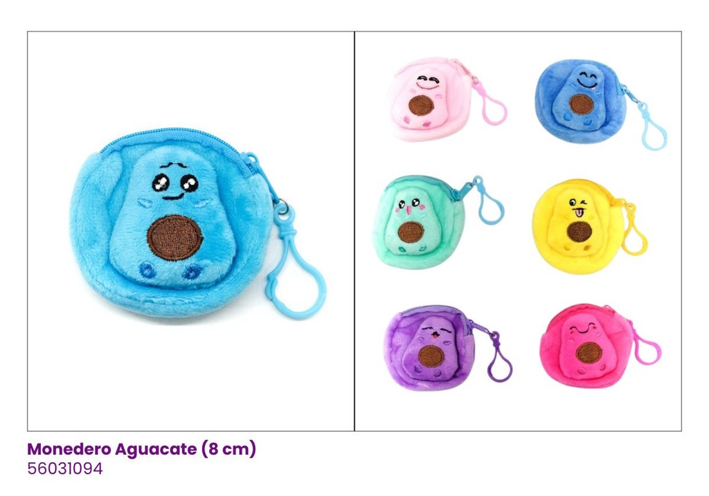 MONEDEROS AGUACATE PELUCHE
