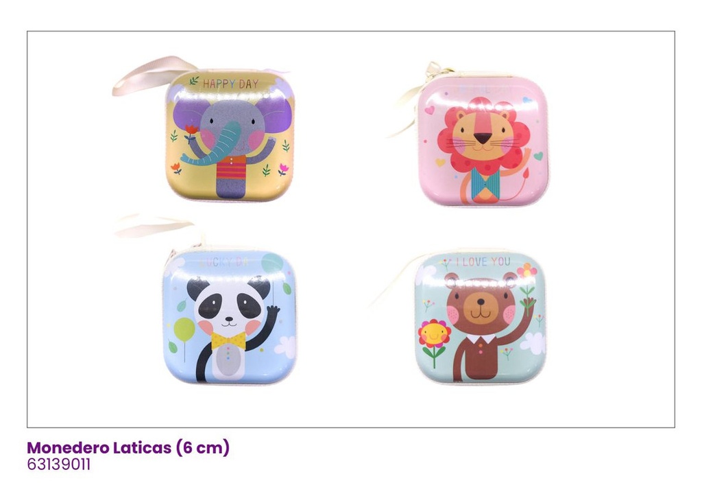 MONEDEROS LATA ANIMALITOS
