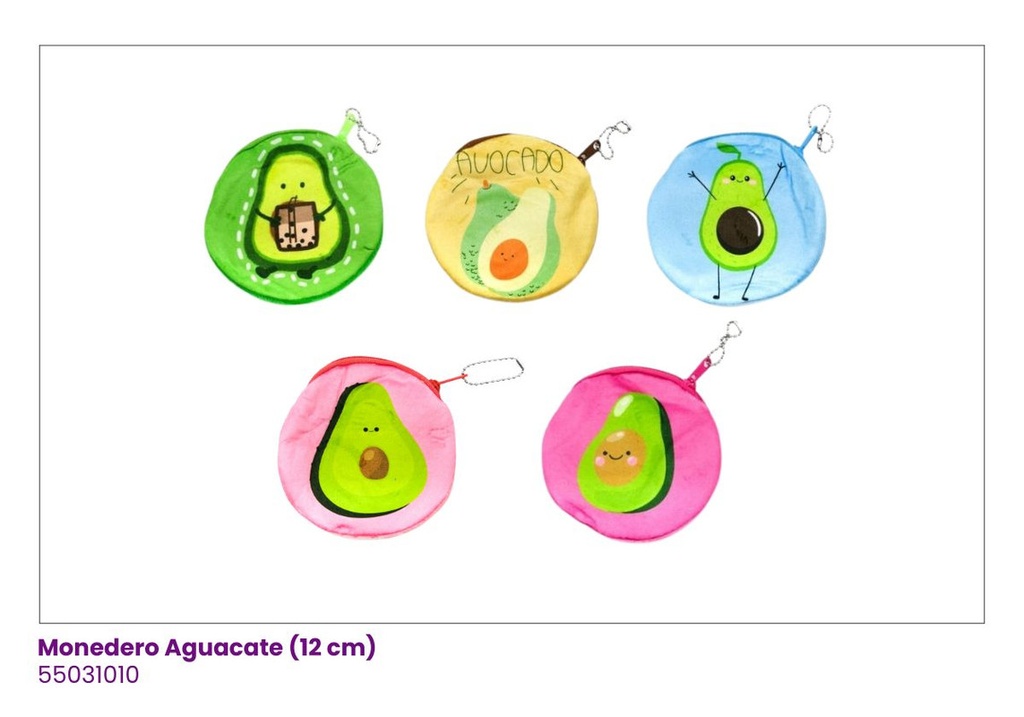 MONEDEROS PELUCHE AGUACATE