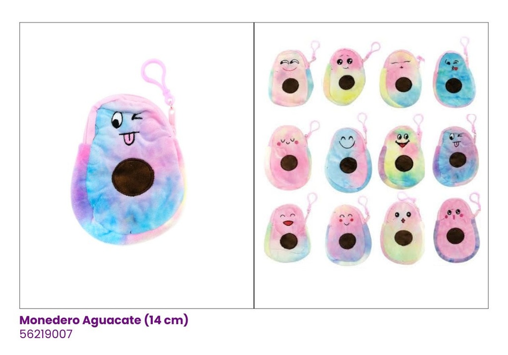 MONEDEROS PELUCHE AGUACATE TAY DIE
