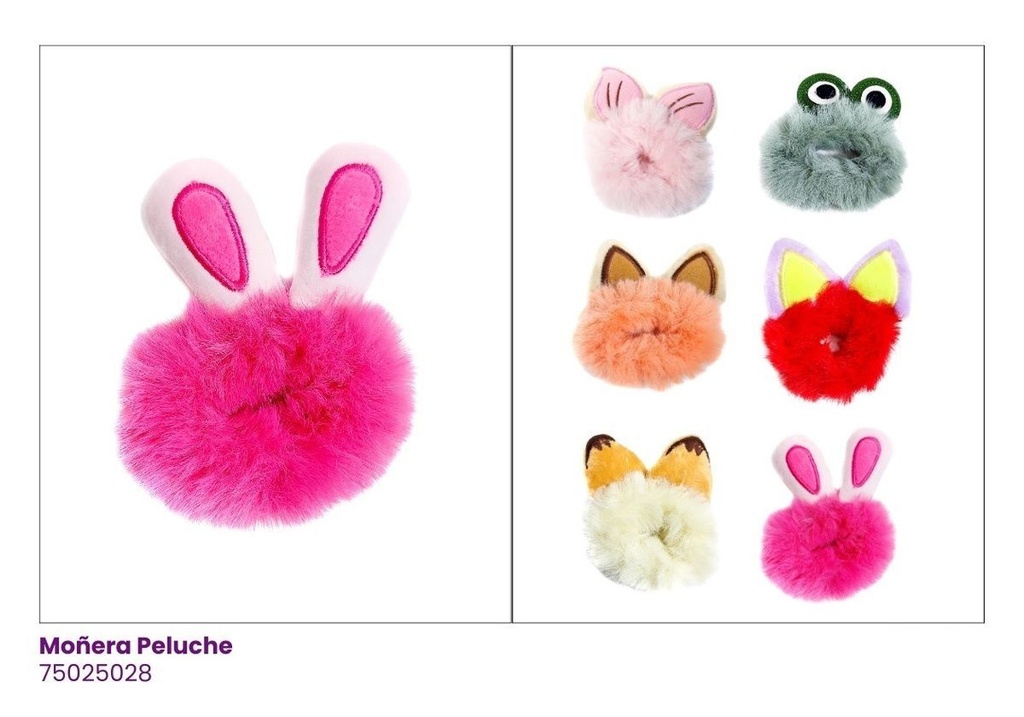 MOÑERAS SCRUNCHIES PELUCHE OREJAS