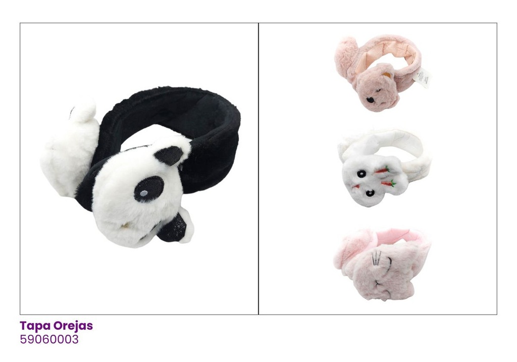 OREJERAS PELUCHE ANIMALITOS