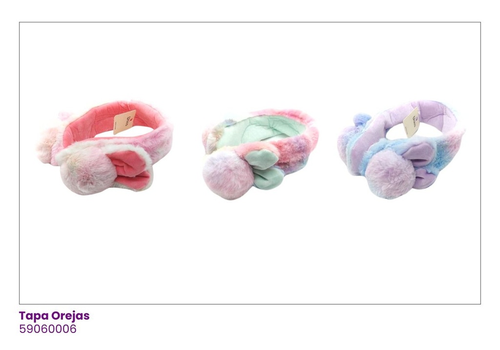 OREJERAS PELUCHE TYE DYE