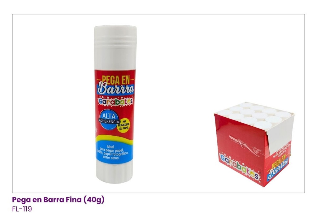 PEGA EN BARRA FINA  DE 40 GRAMOS BULTO 