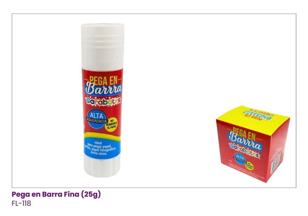 PEGA EN BARRA FINA DE 25GRAMOS BULTO