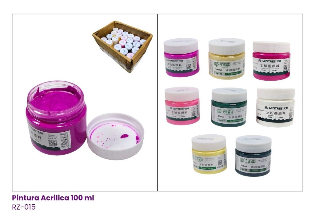 PINTURA ACRILICA 100ML X72