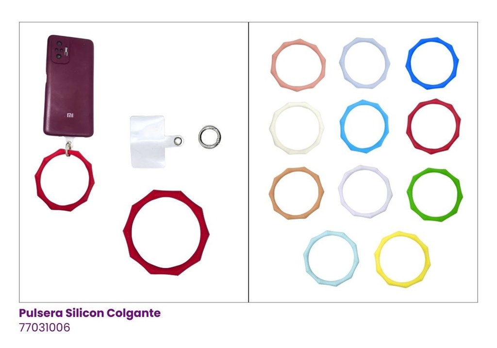 PULSERAS CELULAR SILICON COLGANTE