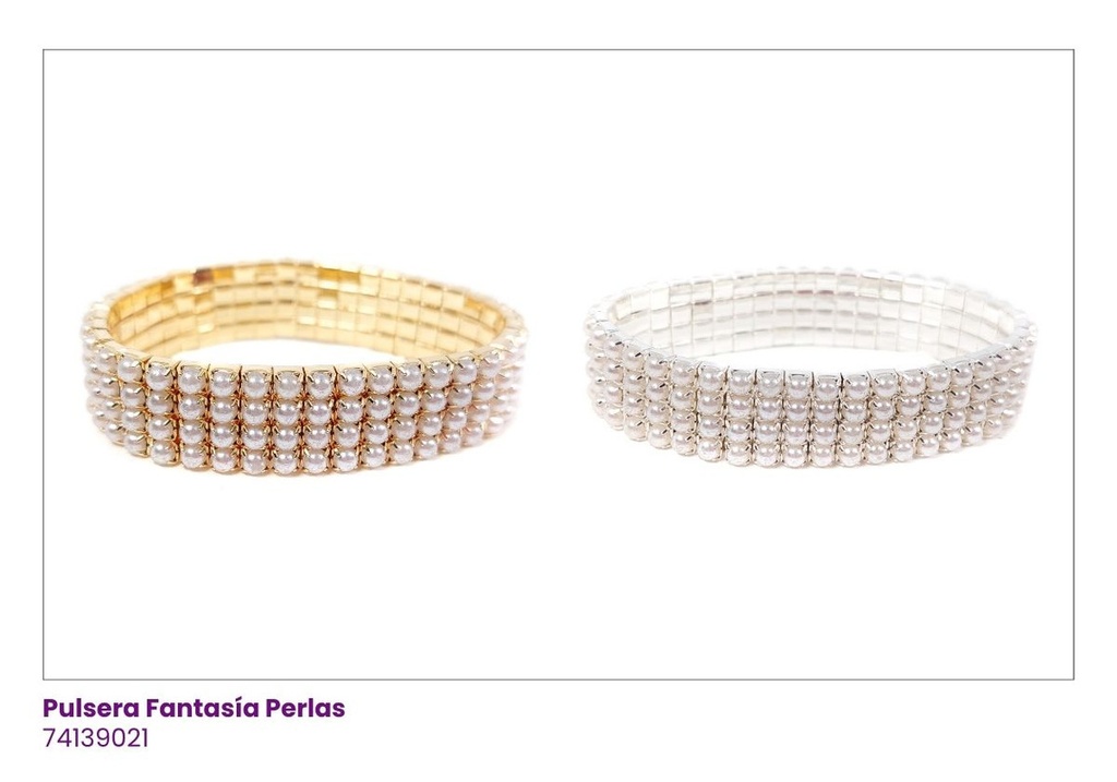 PULSERAS STRASS FANTASIA PERLA