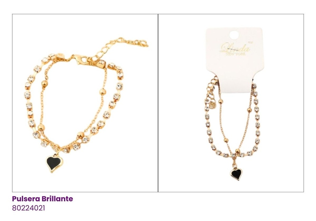 PULSERAS CADENA SET DE 2 CORAZON