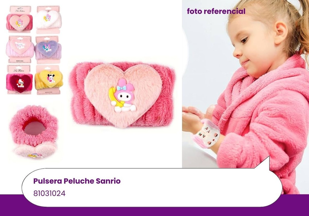 PULSERAS PARA NIÑAS PELUCHE SANRIO