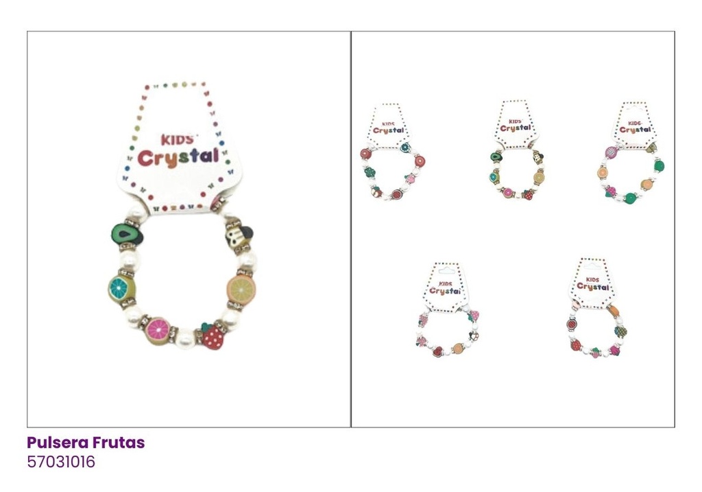 PULSERAS PARA NIÑAS PERLA FRUTAS
