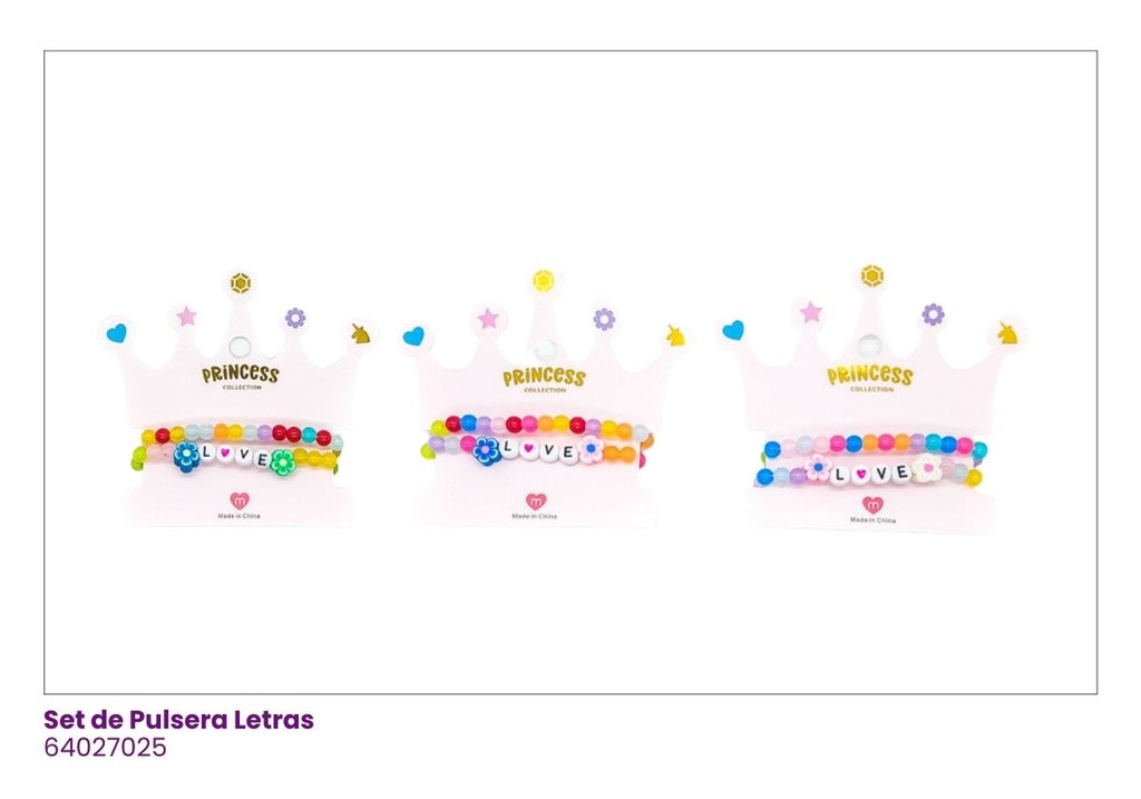 PULSERAS PARA NIÑAS SET DE 2 LOVE