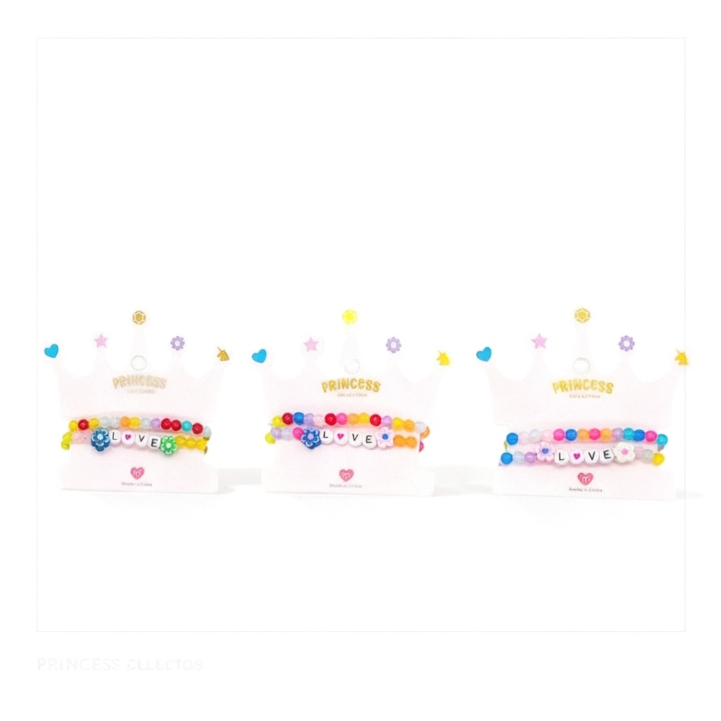 PULSERAS PARA NIÑAS SET DE 2 LOVE