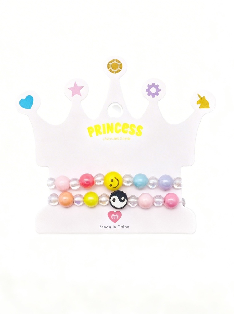 PULSERAS PARA NIÑAS SET DE 2 YIN YANG EMOJI