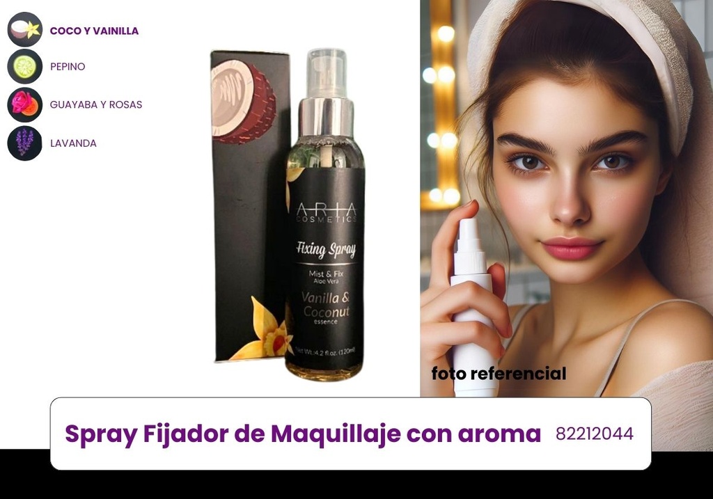 SPRAY FIJADOR DE MAQUILLAJE (4 AROMAS)