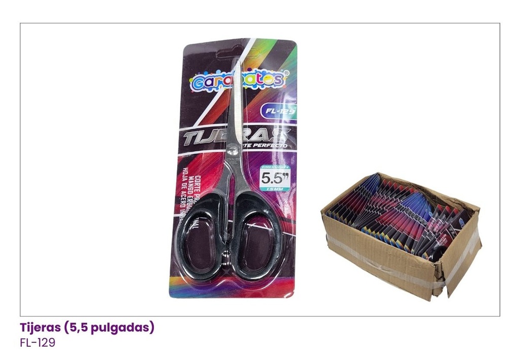 TIJERAS DE 5,5 PULGADAS COLOR NEGRO
