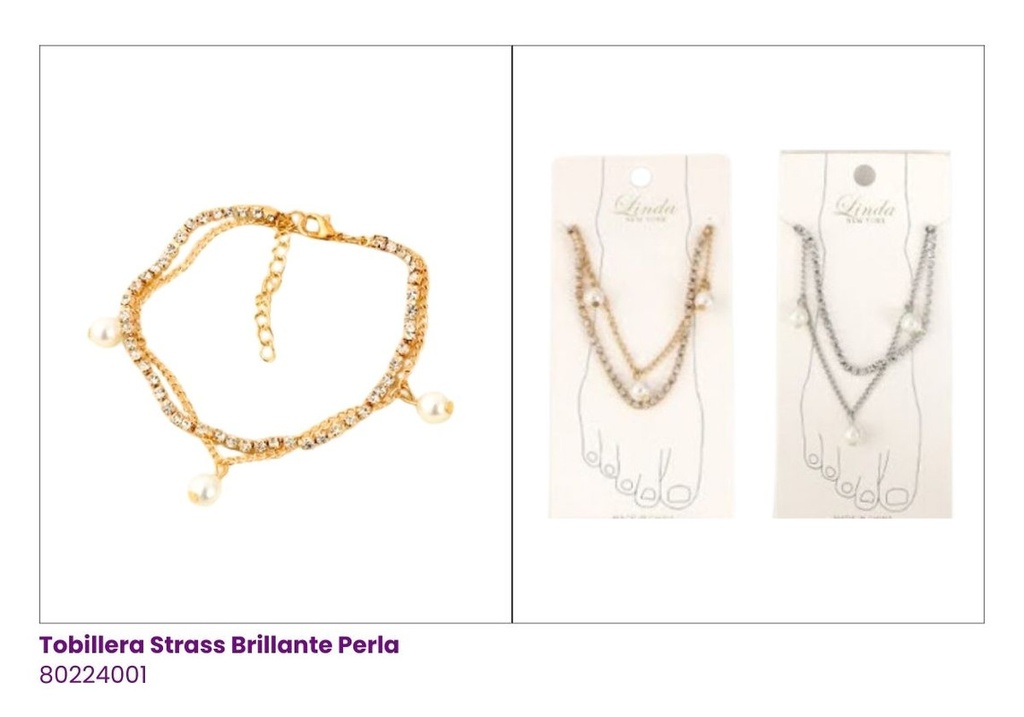 TOBILLERAS STRASS PERLA