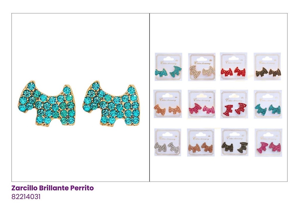 ZARCILLOS BRILLANTES PERRITO
