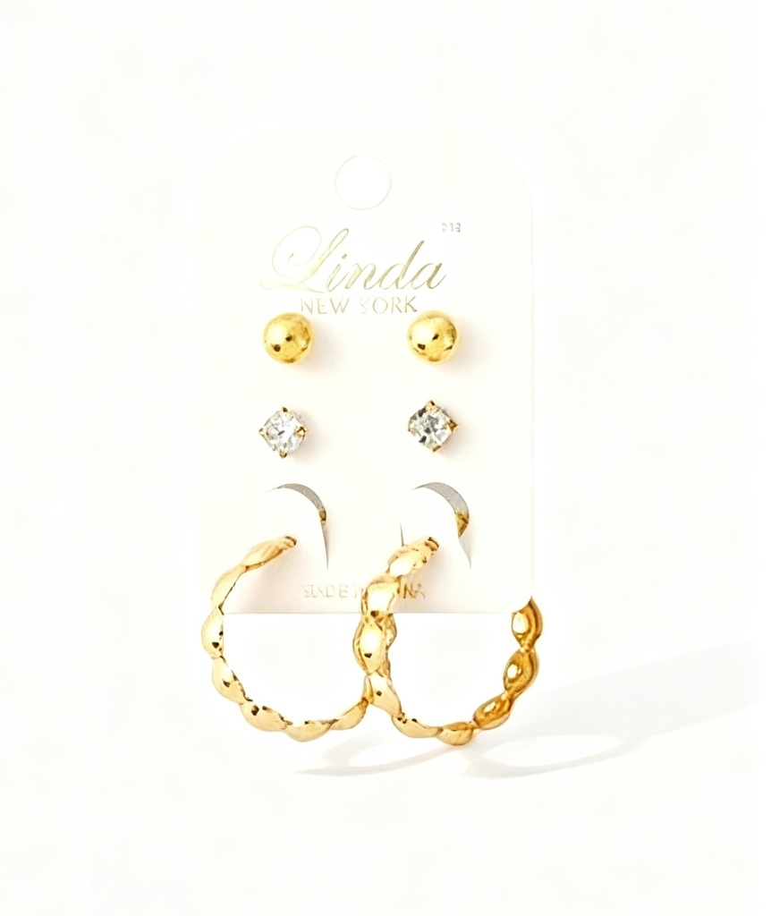 ZARCILLOS SET TOPITOS Y ARGOLLAS