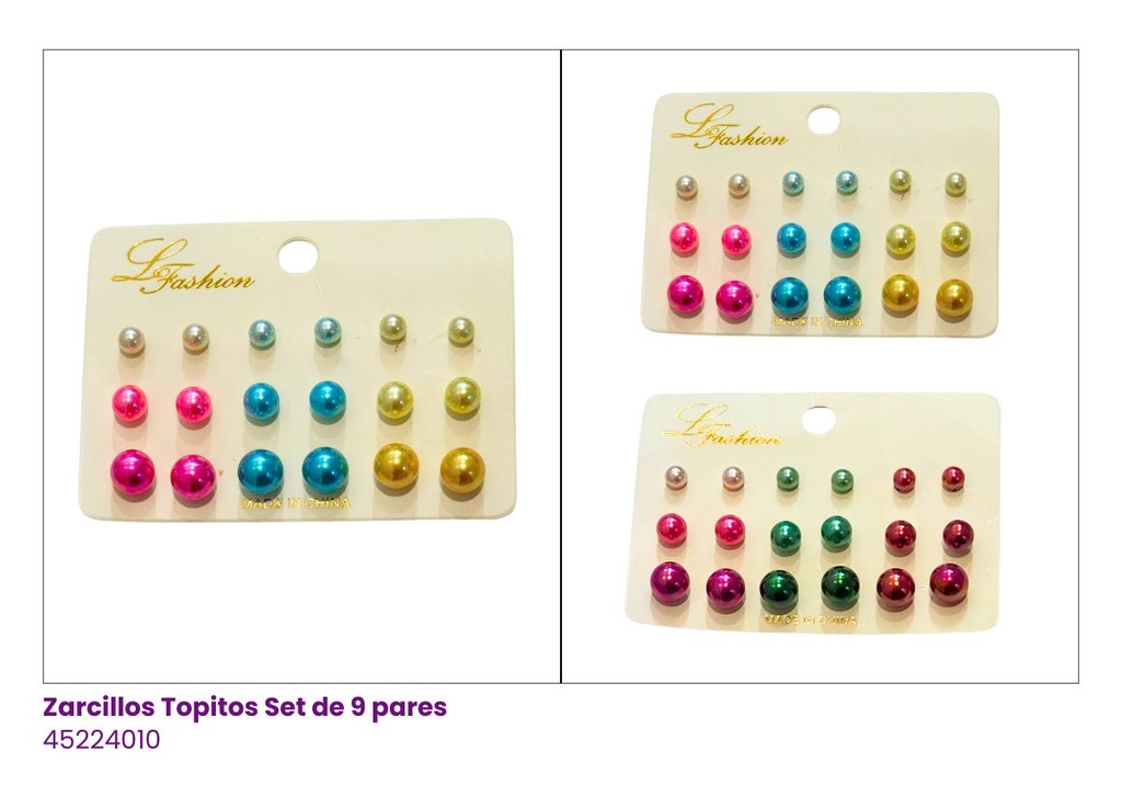 ZARCILLOS TOPITOS SET DE 10