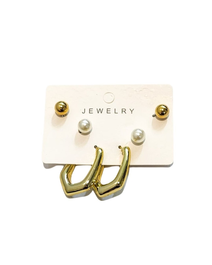 ZARCILLOS SET DE 3 PARES