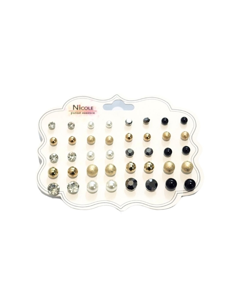 ZARCILLOS TOPITOS SET DE 20 PARES